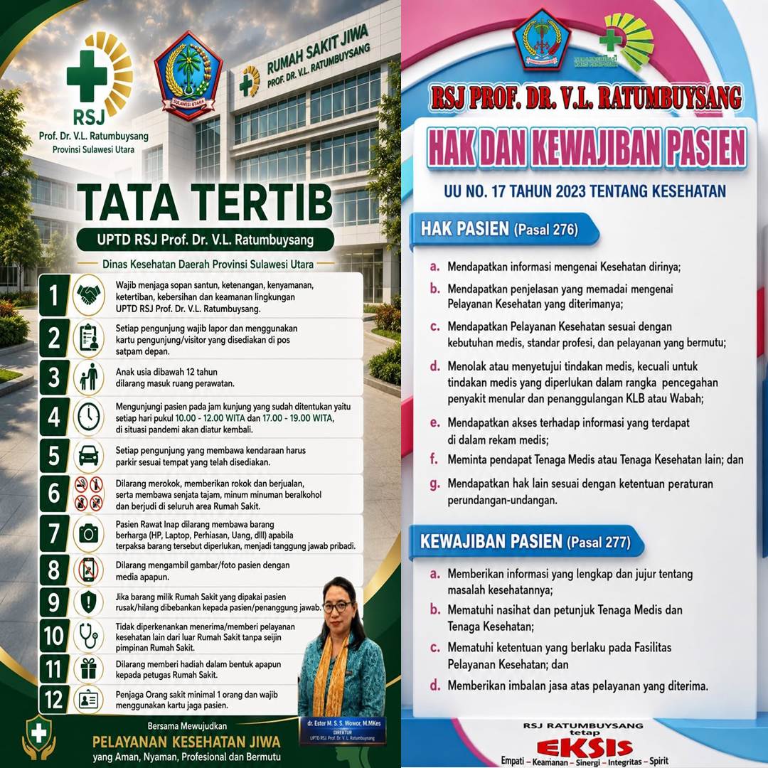 Tata Tertib di RS Jiwa Ratumbuysang serta Hak & Kewajiban Pasien